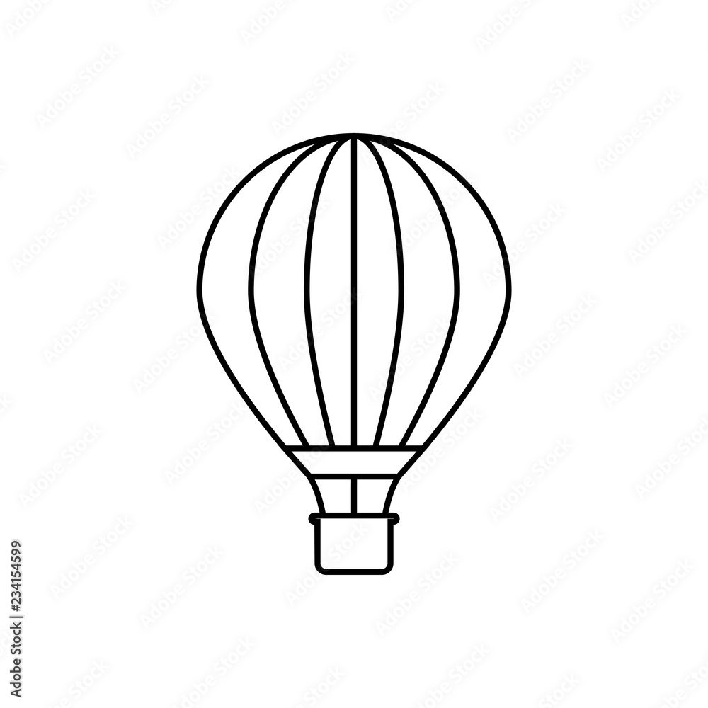 Hot air balloon outline icon. linear style sign for mobile concept and web  design. Balloon flying simple line vector icon. Stock Vector | Adobe Stock
