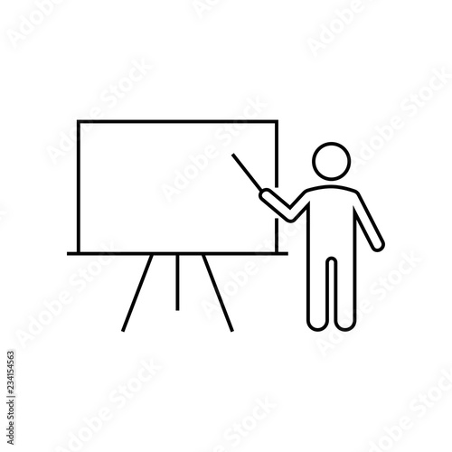 Training line icon, outline vector sign, linear style pictogram isolated on white. Symbol, logo illustration.