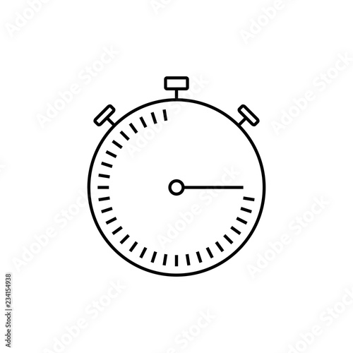 Stop watch icon thin line for web and mobile, modern minimalistic flat design. Vector dark grey icon on light grey background.