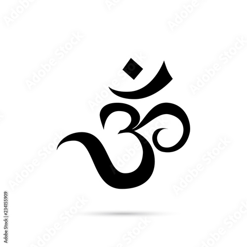 Om vector sign and sacred sound symbol in yoga. photo