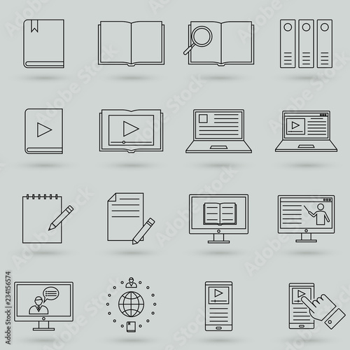 Wallpaper Mural Technical Documentation line icons. Set of Instruction, Plan and Manual linear icons. Help documents Torontodigital.ca
