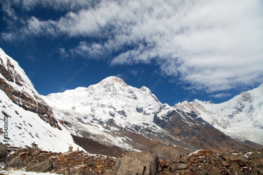 mount Annapurna south, Nepal Himalayas mountains