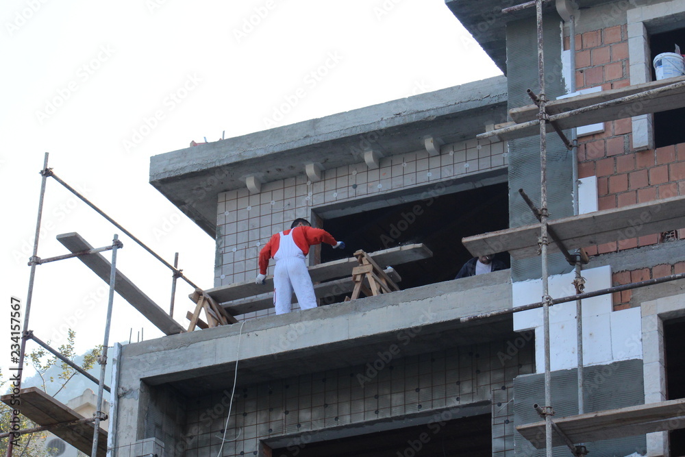 Naklejka premium People at work on construction