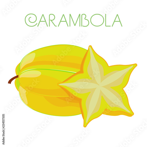 Carambola. Vector image on isolated background