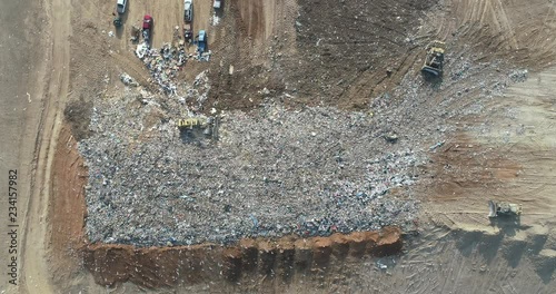 Aerial video above a landfill site photo