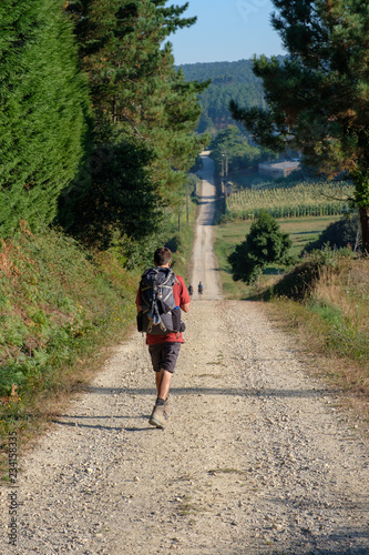 Pilger auf dem Jakobsweg (von Porto nach Santiago de Compostela)