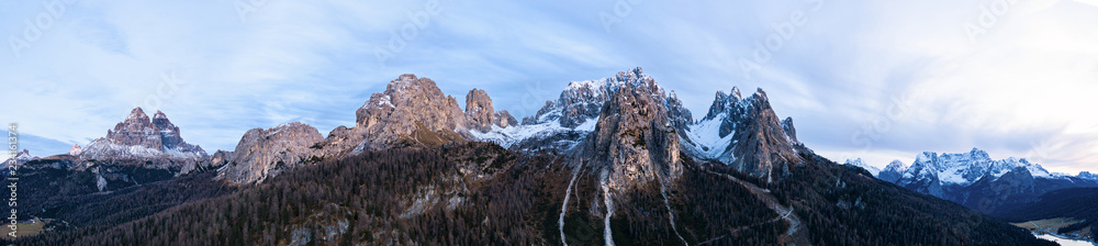 Beautiful autumn landscape in the Dolomites mountains.