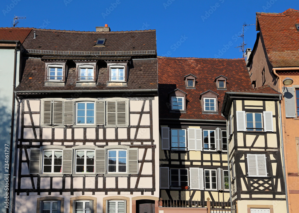 Fototapeta premium Half-timbered houses in old town Strasbourg - Alsace - France