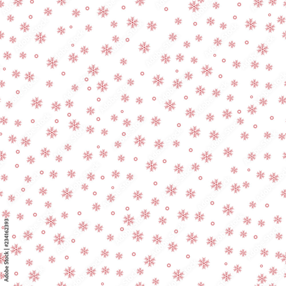 Winter red snow pattern background. vector illustratiom.