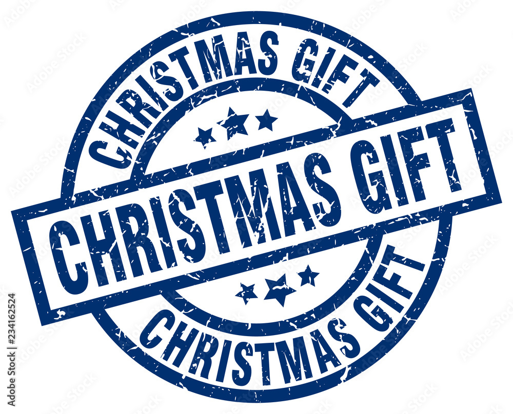 christmas gift blue round grunge stamp christmas gift blue round grunge stamp
