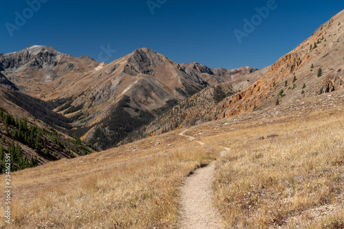Hiking trail in the Colorado Rockies and San Juan Mountains