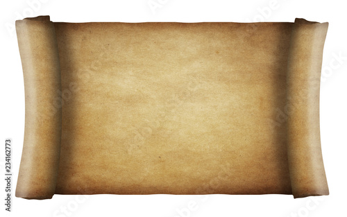 Aged paper scroll