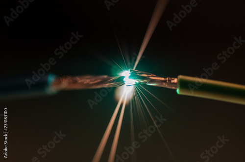 power of electricity - flashover, close-up