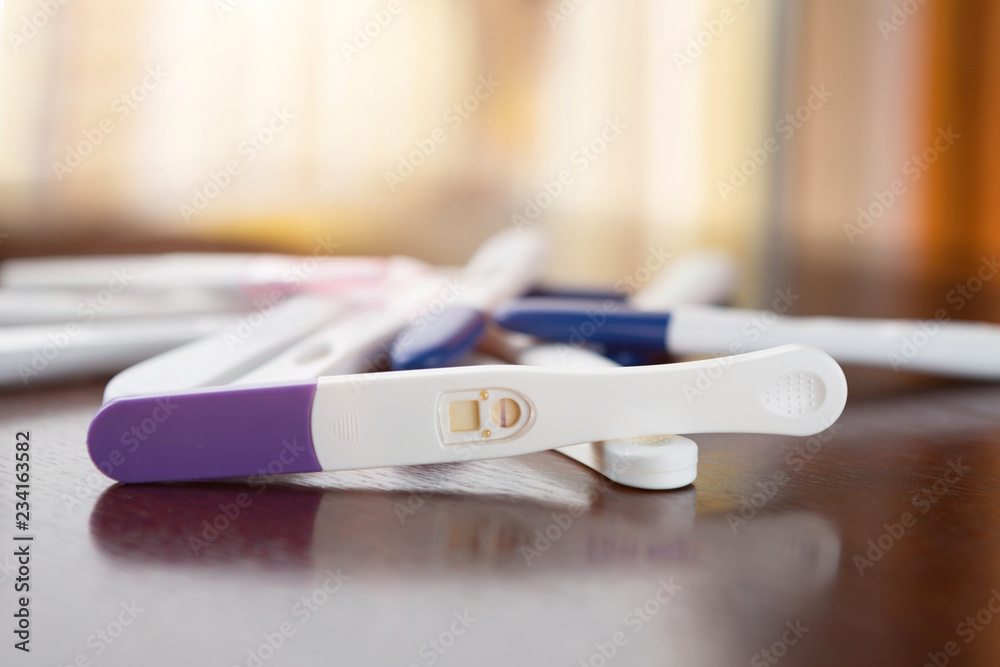 Variety of Pregnancy Tests Piled Up Together