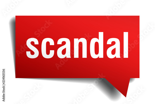 scandal red 3d speech bubble
