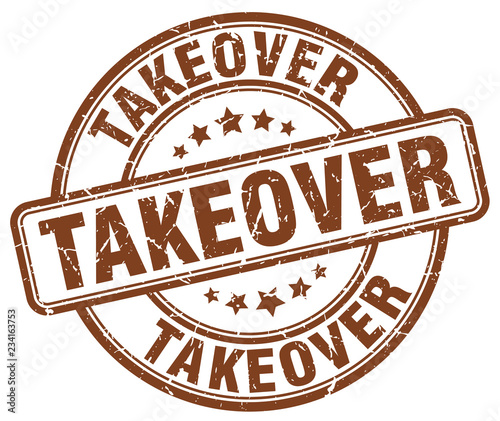 takeover brown grunge round vintage rubber stamp