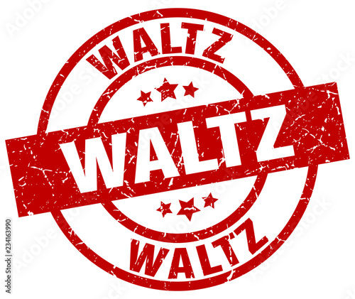 waltz round red grunge stamp