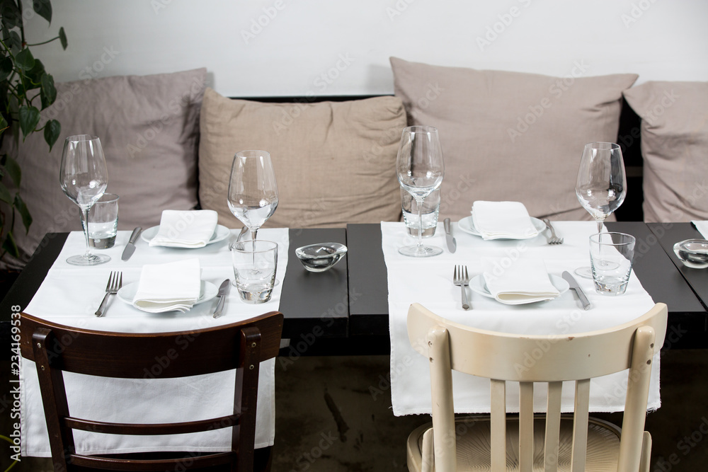 Empty restaurant interior. Modern design. Empty restaurant interior. Modern design.