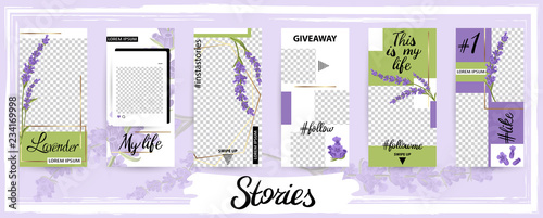 Trendy editable template for social networks stories, vector illustration.