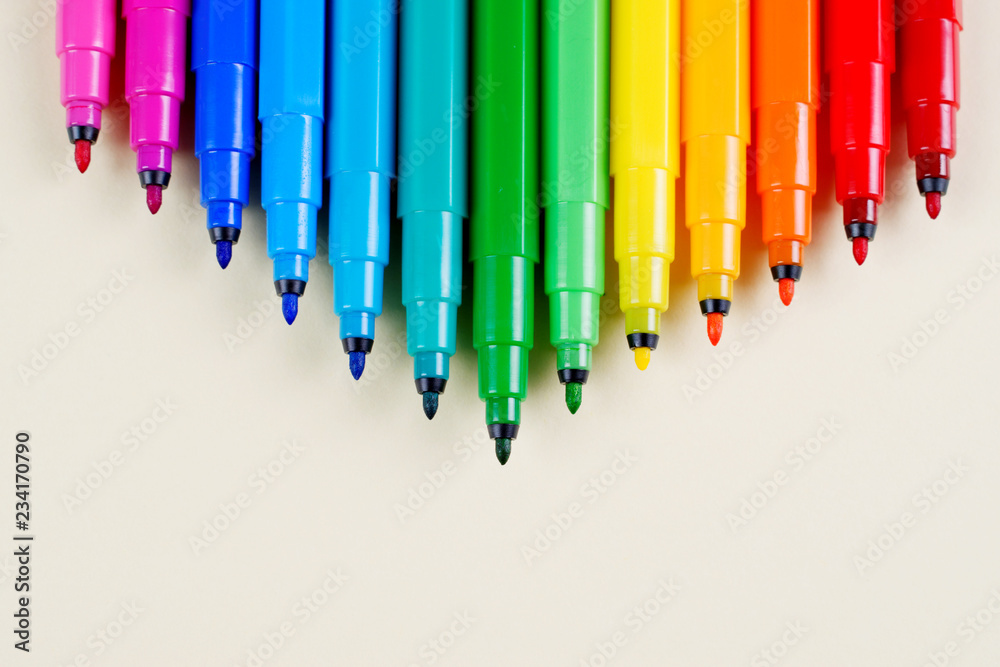 custom made wallpaper toronto digitalA set of felt-tip pens on a table.