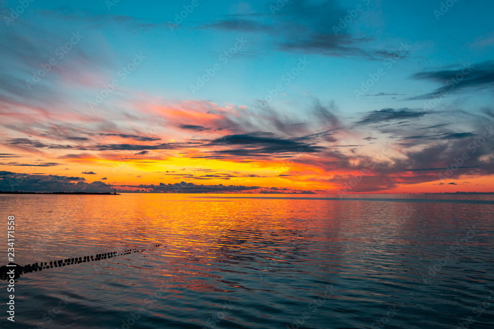 sunset on the sea