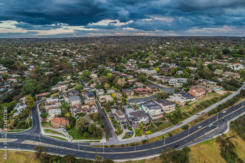 Aerial view of Frankston South and Nepean Highway