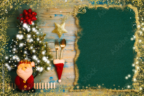 Cute invitation background for Christmas menu