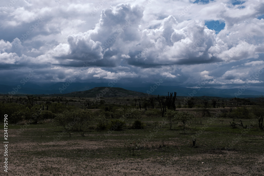 clouds over mountains, Tatacoa Desert, Huila, Colombia. clouds over mountains, Tatacoa Desert, Huila, Colombia.