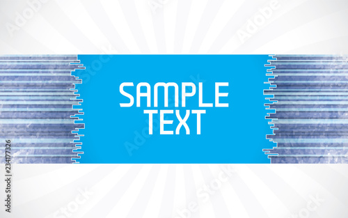 Vector rectangle for text, grey lines as background with grunge effect and sunburst effect on background. Fully editable, grunge effect made with opacity mask.