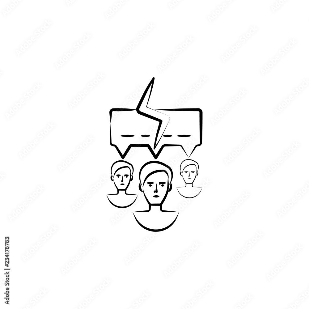 communication, message hand drawn icon. Outline symbol design from business set communication, message hand drawn icon. Outline symbol design from business set