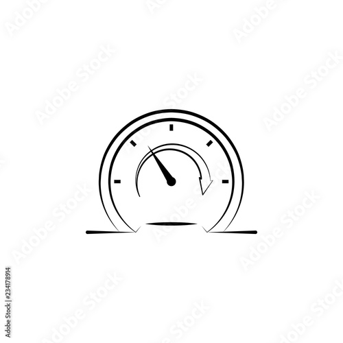 performance, speed, speedometer hand drawn icon. Outline symbol design from business set
