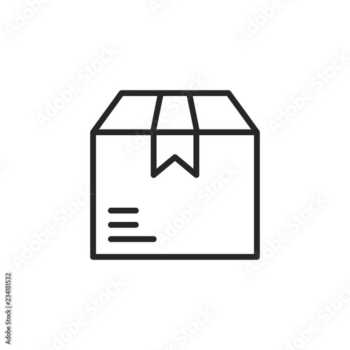 Parcel line icon. Carton box, package. Delivery, shipping, logistics concepts. Thin line design. Vector icon