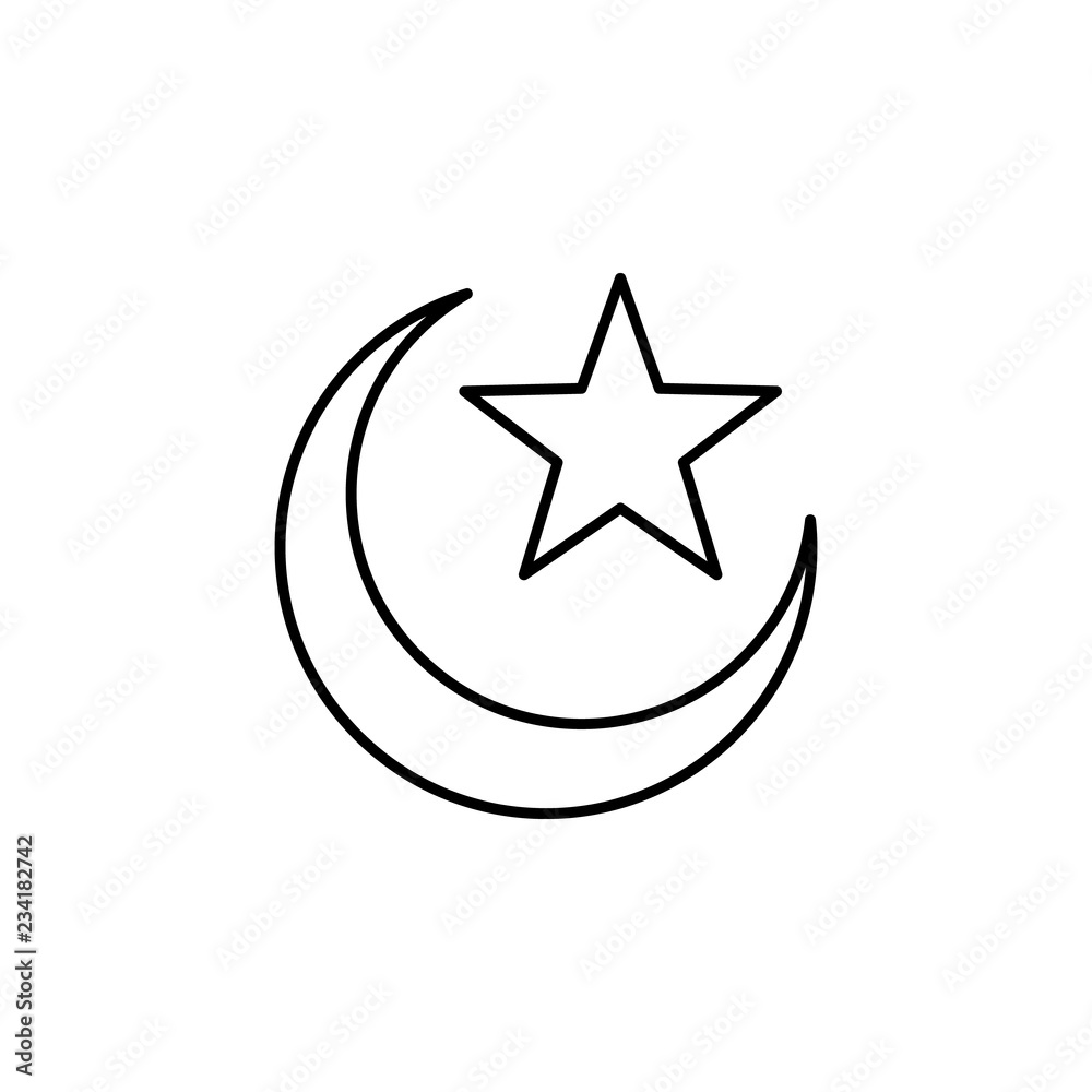 mosque sign icon. Element of navigation sign icon. Thin line icon for website design and development, app development. Premium icon