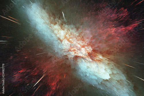 Fototapeta Naklejka Na Ścianę i Meble -  Abstract digital space explosion background.