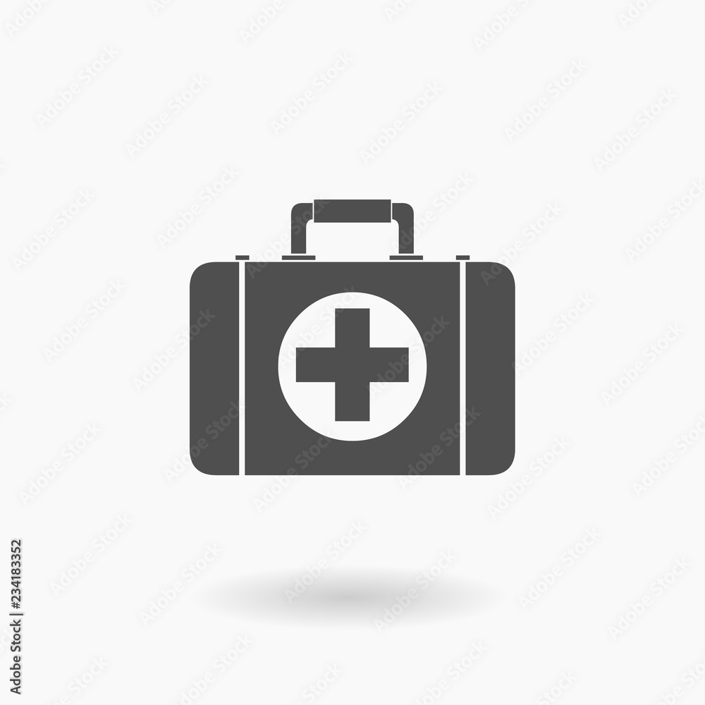 Medicine Supplies First Aid Kit Icon Vector Illustration. Medical Treatment briefcase. Medicine Supplies First Aid Kit Icon Vector Illustration. Medical Treatment briefcase.
