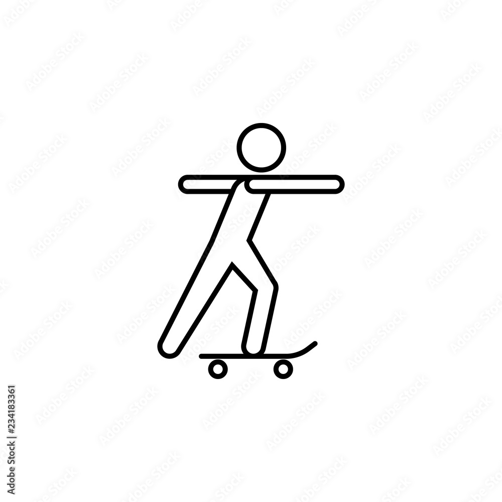 skateboarding sign icon. Element of navigation sign icon. Thin line icon for website design and development, app development. Premium icon skateboarding sign icon. Element of navigation sign icon. Thin line icon for website design and development, app development. Premium icon