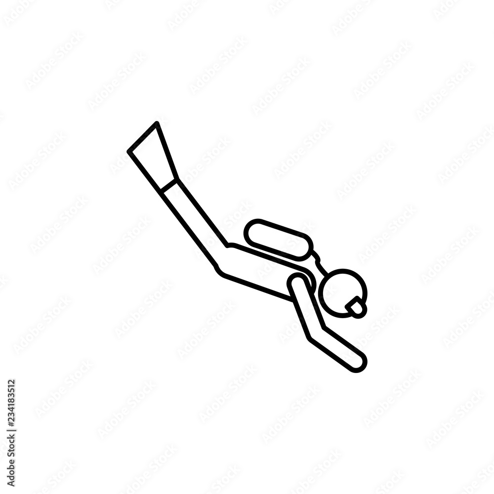 scuba diving sign icon. Element of navigation sign icon. Thin line icon for website design and development, app development. Premium icon scuba diving sign icon. Element of navigation sign icon. Thin line icon for website design and development, app development. Premium icon