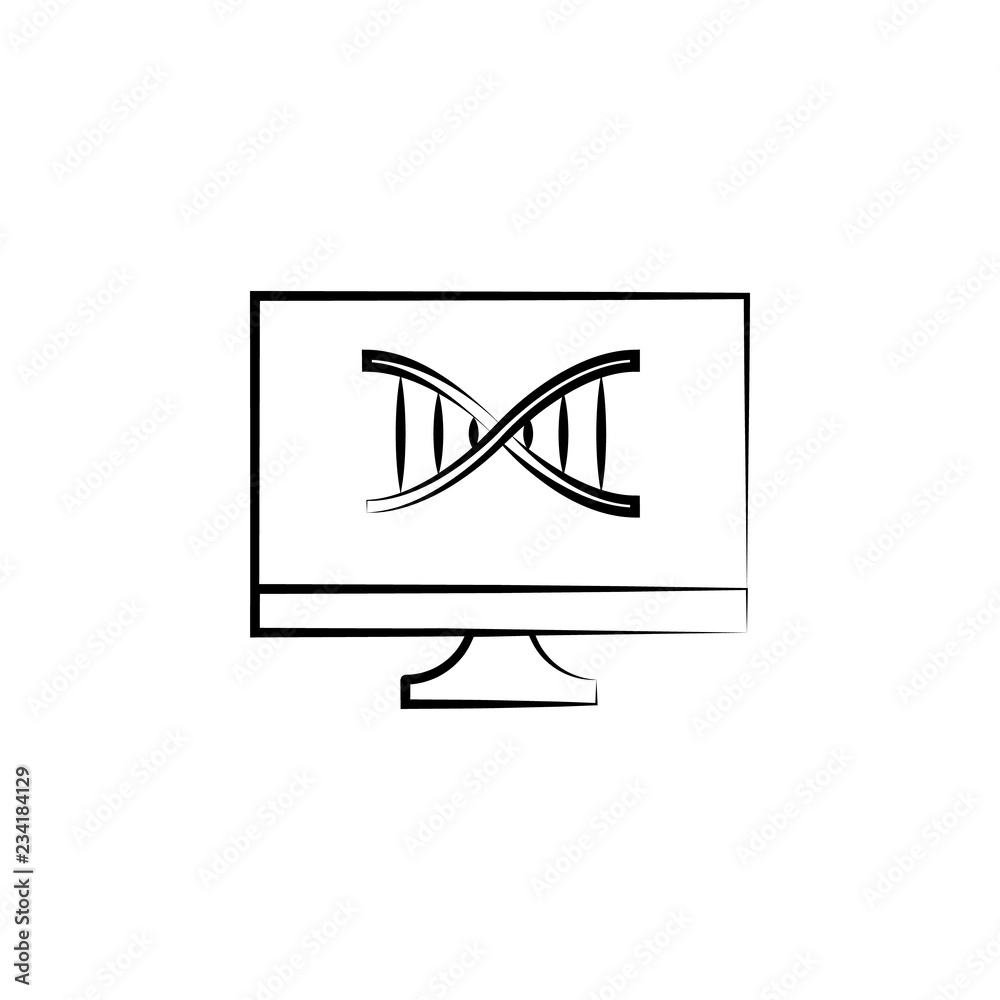 Computer, DNA icon. Element of biology icon for mobile concept and web apps. Hand drawn Computer, DNA icon can be used for web and mobile Computer, DNA icon. Element of biology icon for mobile concept and web apps. Hand drawn Computer, DNA icon can be used for web and mobile