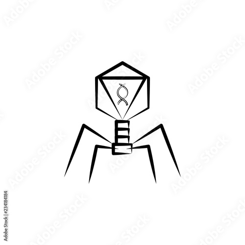 Bacterial dna virus icon. Element of biology icon for mobile concept and web apps. Hand drawn Bacterial dna virus icon can be used for web and mobile