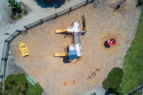 Top view of small playground in Melbourne, Australia - aerial landscape