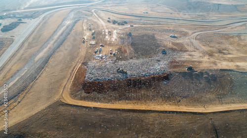 Aerial view of landfill site