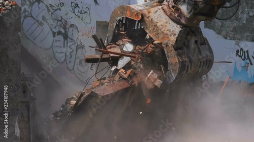 Heavy machinery in Demolition building work.