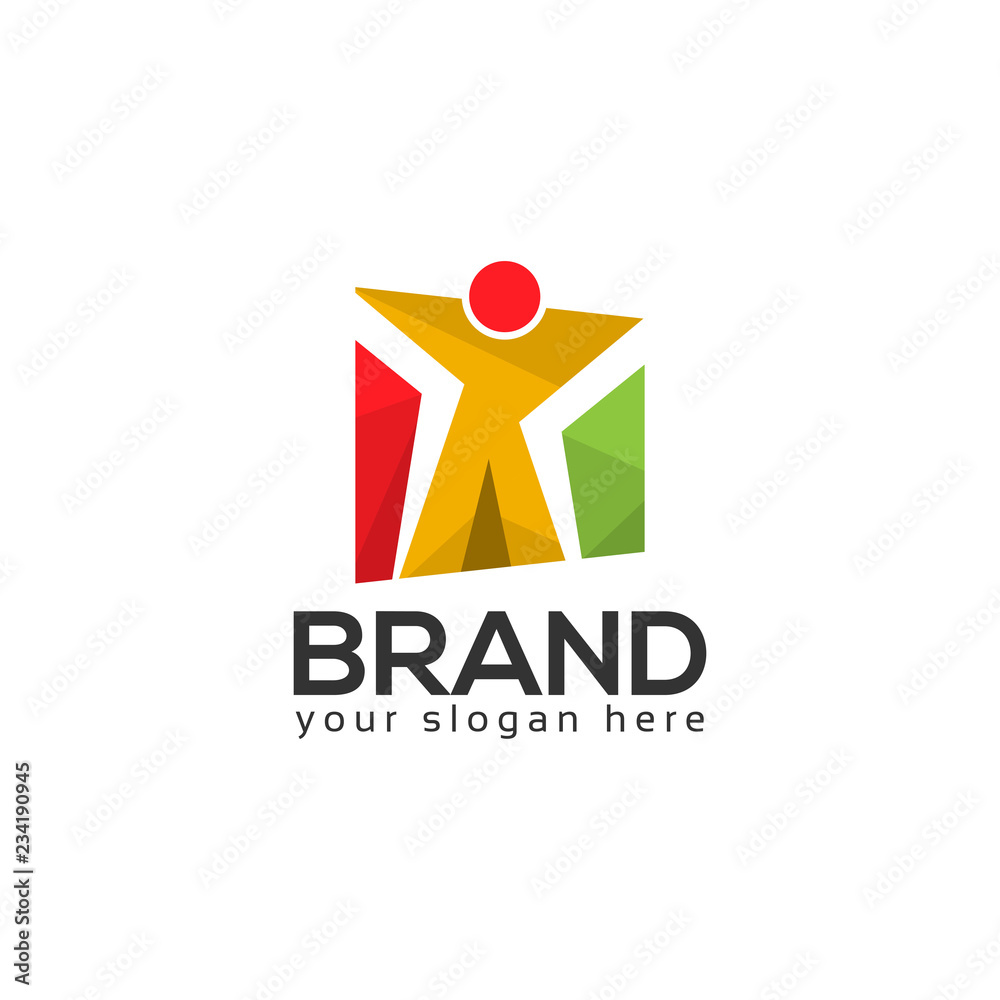 Human Logo Design Vector, Vector illustration on white background. Human Logo Design Vector, Vector illustration on white background.
