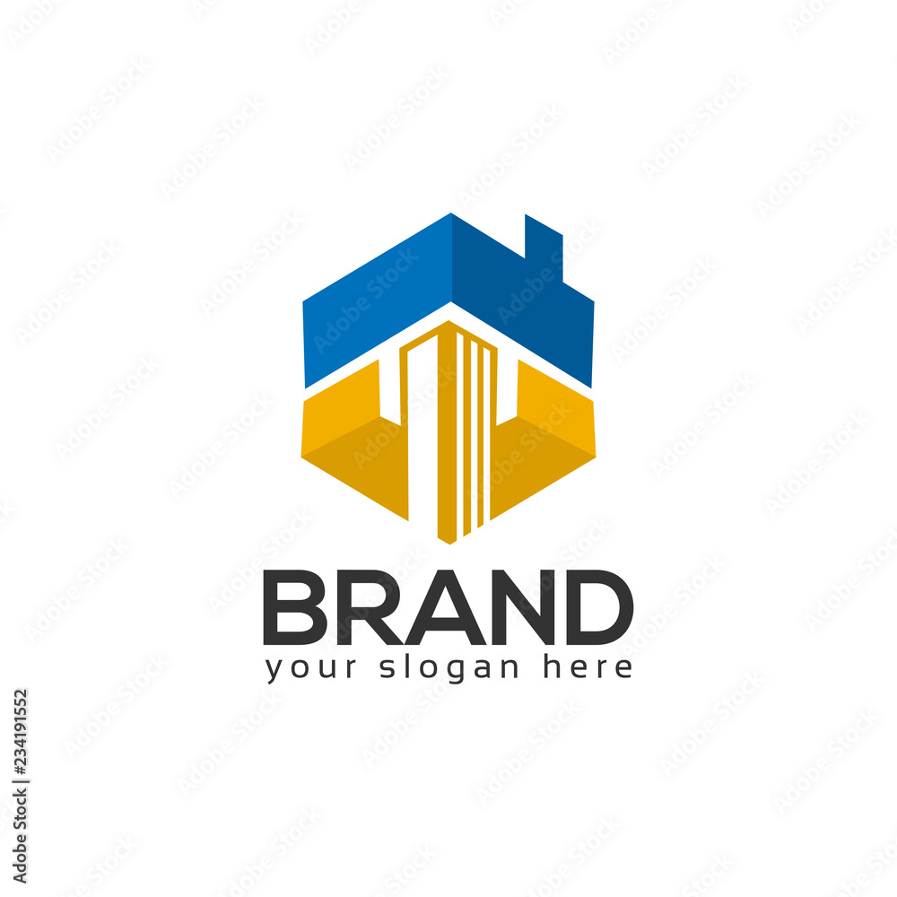 Building logo vector on white background. Building logo vector on white background.