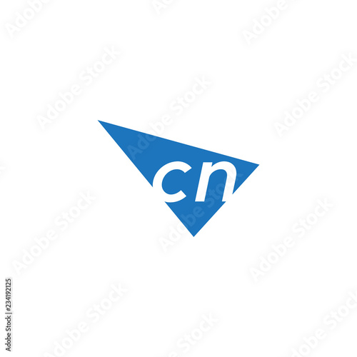 Free Download initial two letter cn negative space triangle logo - GFXLoad