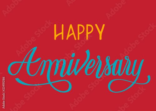 Happy anniversary typography design illustration