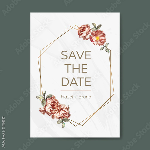 Save the date card mockup illustration photo