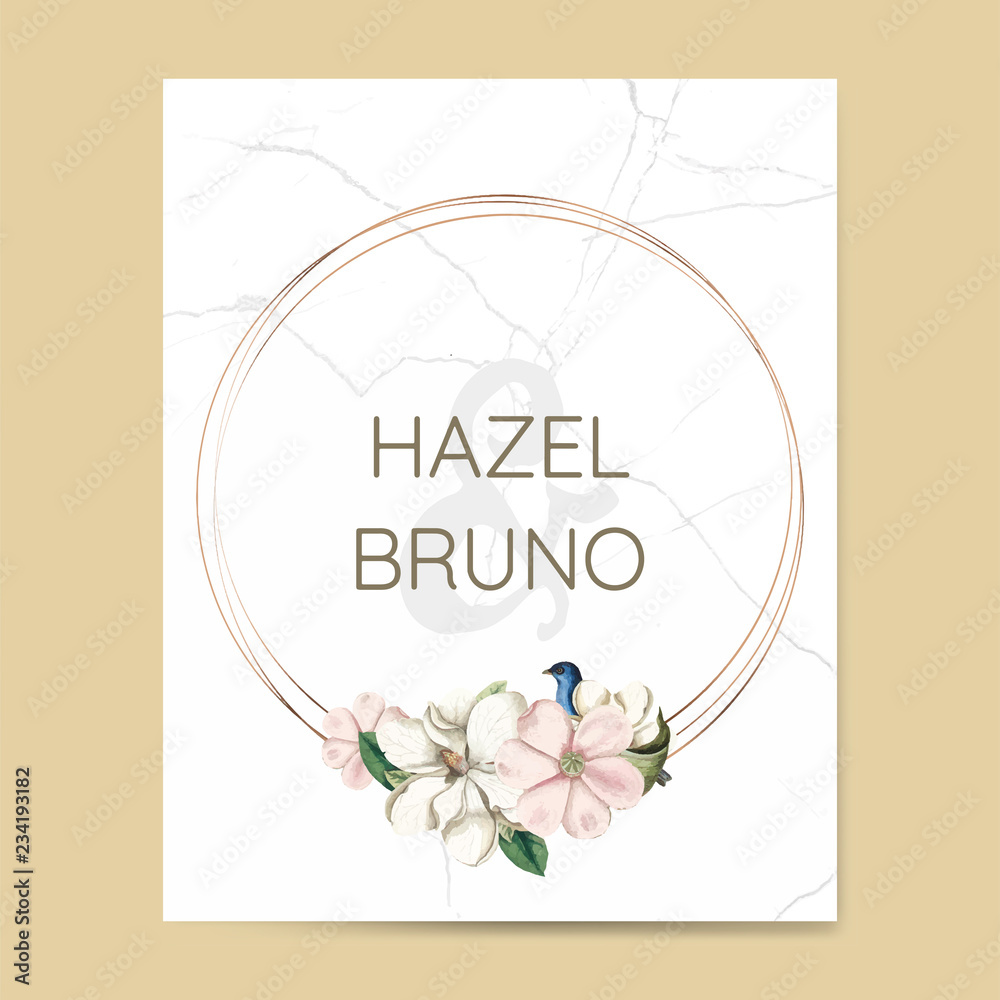Obraz premium Wedding invitation card mockup vector