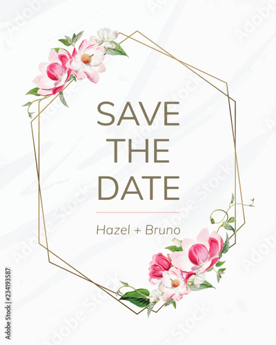 Save the date wedding invitation mockup vector photo