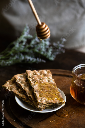 Homemade hard bread food photography recipe